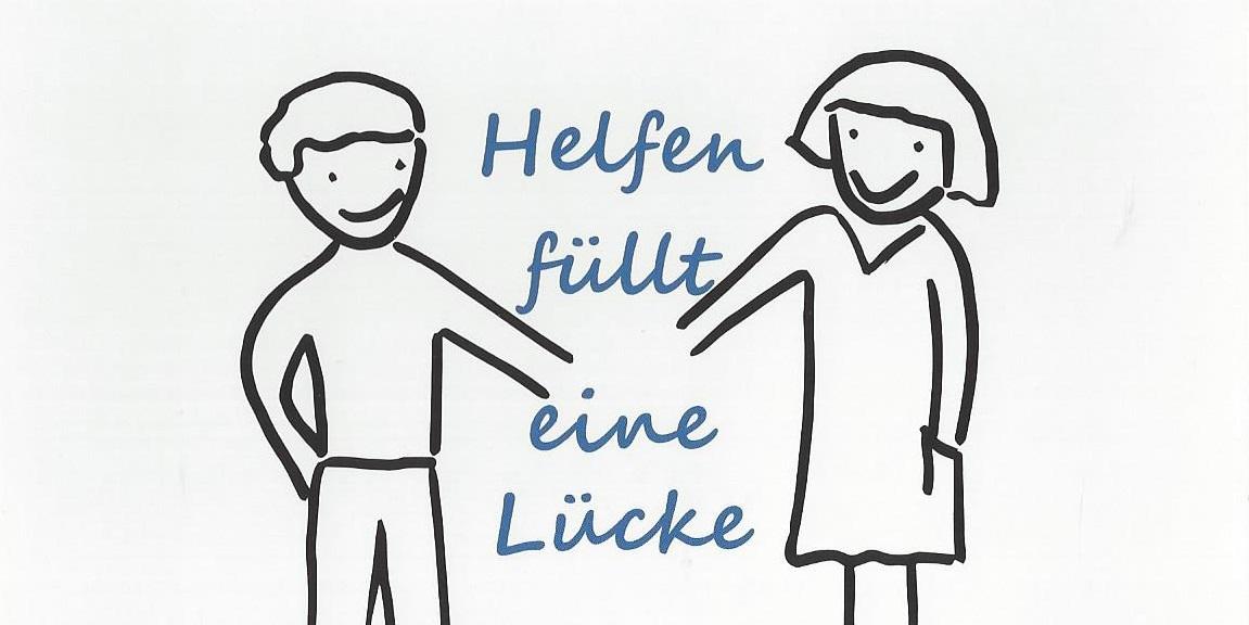 Karte mit Text 'Helfen füllt eine Lücke'