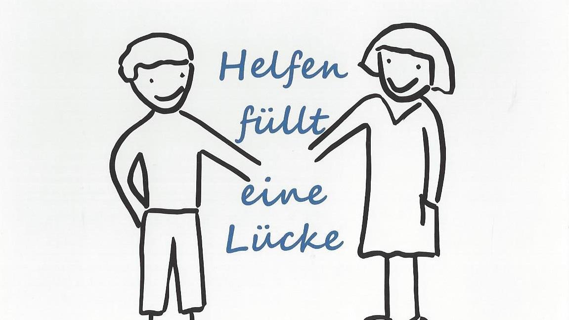 Karte mit Text 'Helfen füllt eine Lücke'